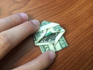 Money Origami Shirt - step 14 b