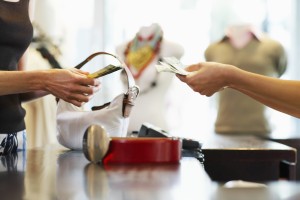 Woman Buying Belt