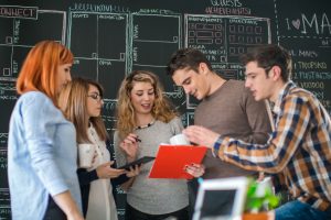 Start up business team on meeting in modern bright office