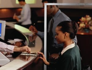 Banking clear shields for protection
