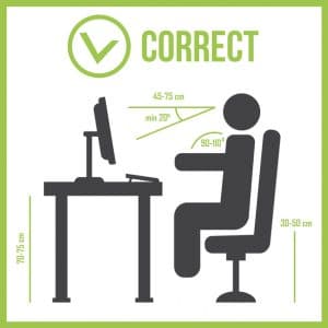 Correct sitting posture. Correct position of persons eps 10