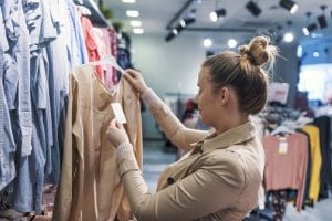 Woman shopping in retail store