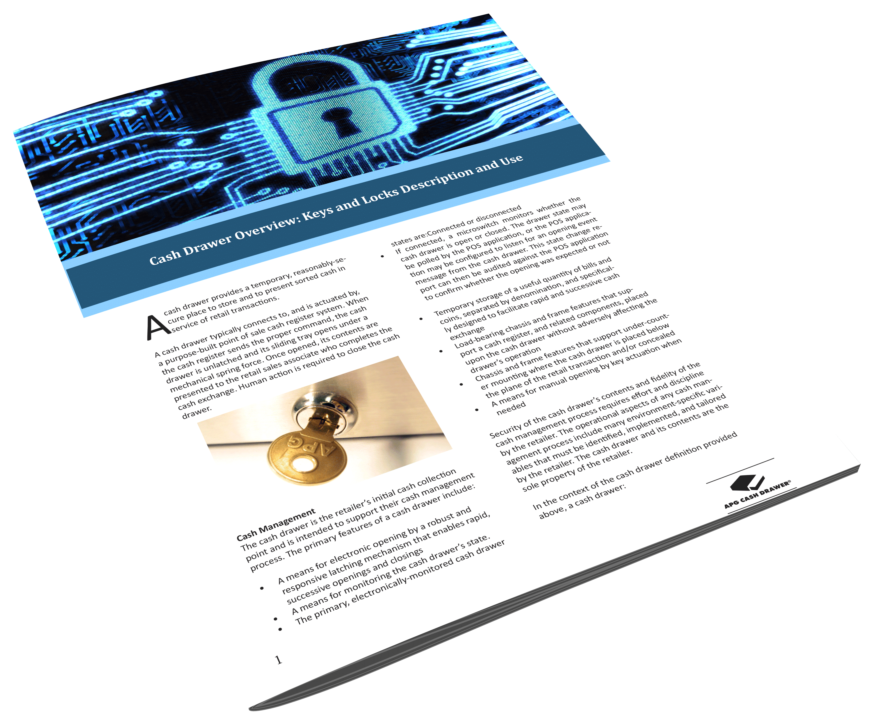 Cash Drawer Overview: Keys and Locks Description and Use